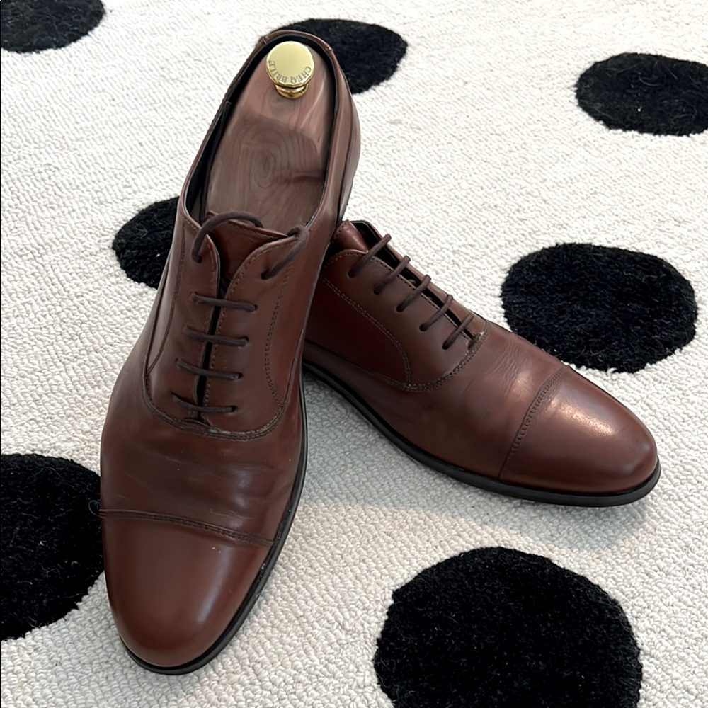 Reiss Dark Brown Leather Oxfords (includes shoe tree)
